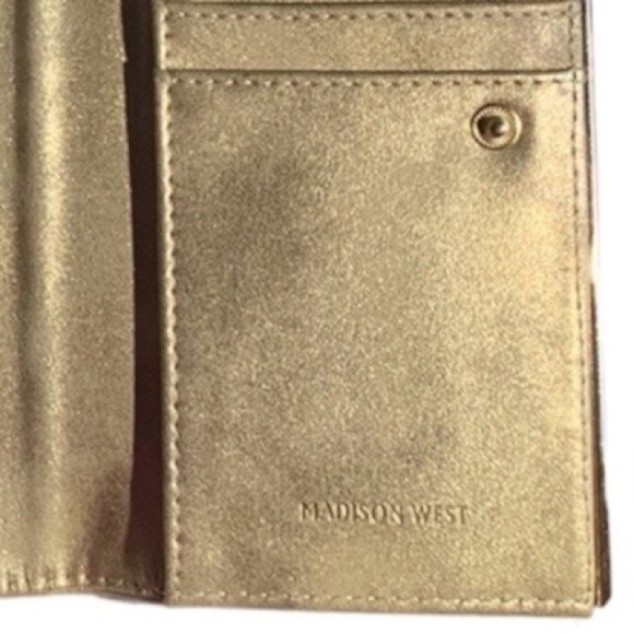 Madison West Marbled Gold Tone Clutch Cell Phone Case Wallet Wristlet - Picture 5 of 8